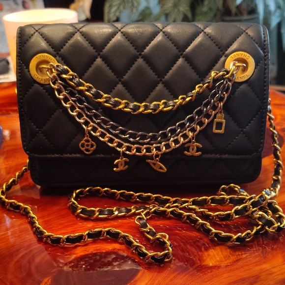 Chanel Black Crossbody with Gold Chain Details - Picture 1 of 11